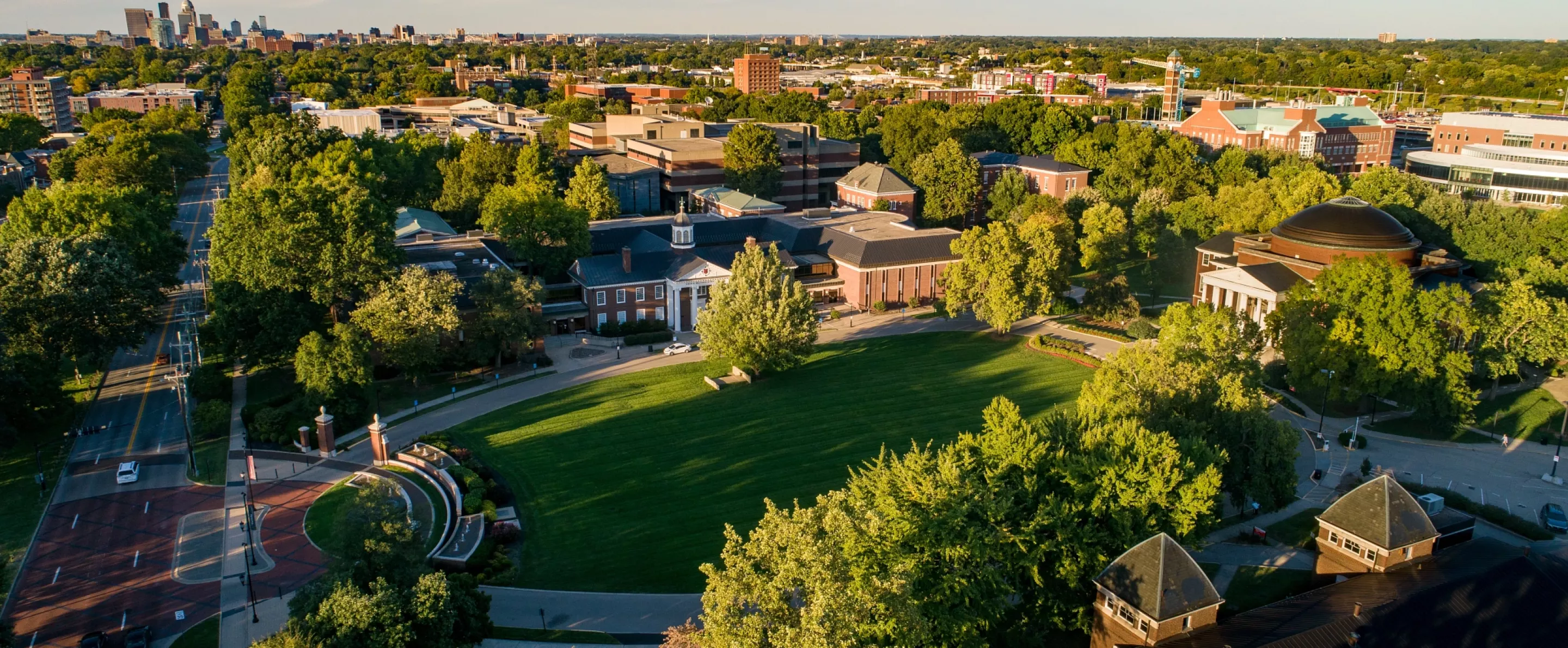 Aerial view of Grawemeyer Hall