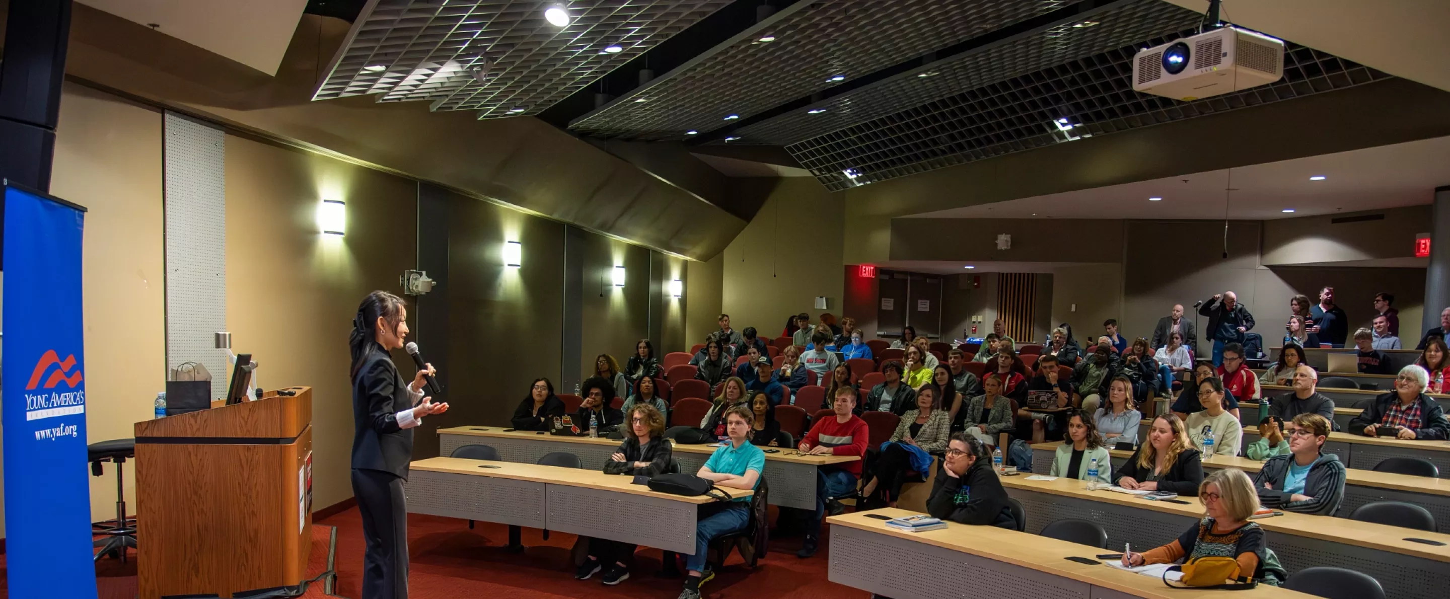Yeonmi Park speaks to students at a CFE Event